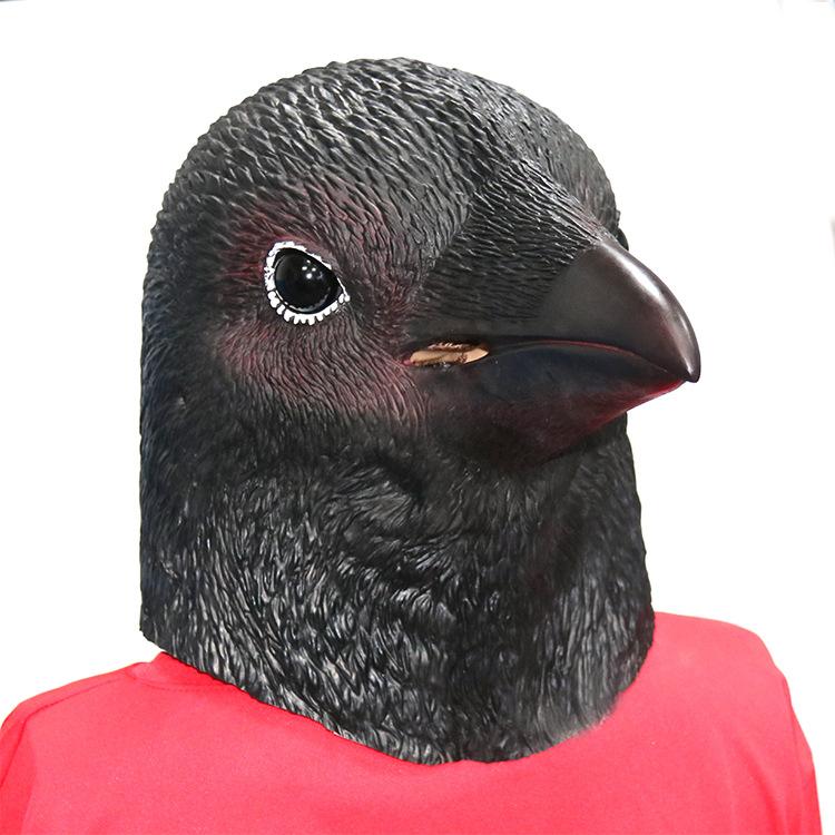 New Halloween Crow Mask, Popular Latex Cute Animal Full Head Cover with Crow Beak