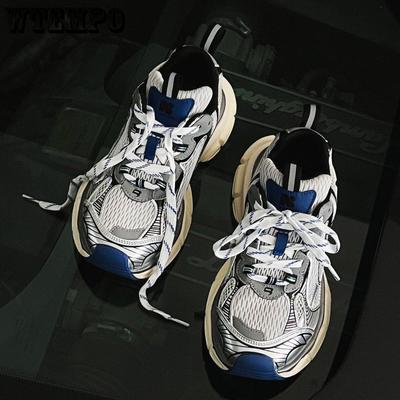 Paris Dad's Shoes Женская INS Модная спортивная повседневная обувь на толстой подошве с завышенной подошвой Женская обувь в стиле ретро на шнуровке