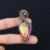 Unique Rainbow Solar Quartz Gemstone Handmade Jewelry Pure Copper Wire Wrapped Pendant