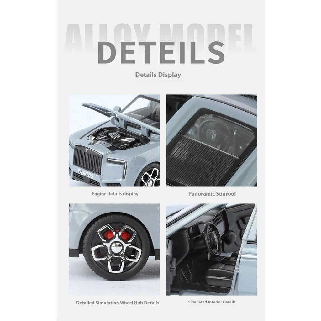 Металлическая модель Rolls-Royce Cullinan 1/32, Изысканное настольное украшение, Лучший коллекционный предмет для энтузиастов моделей автомобилей, Подарок на Хэллоуин