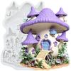 Mushroom Castle Silicone Mold Mushroom Fondant Molds Cake Decorating Tools Cupcake Topper Candy Sugar Craft Gum Paste Polymer Clay