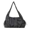Drawstring Cloud Crossbody Bag Pleated Casual Underarm Bag Handbag Canvas Shoulder Bag  School