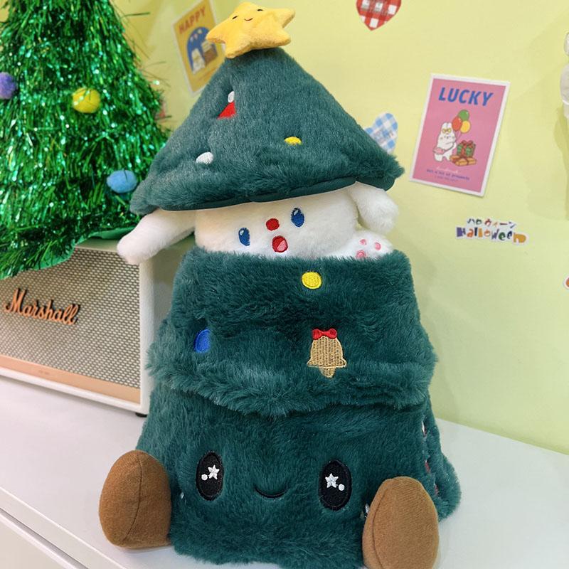 Новая рождественская серия Capybara Мягкие куклы Apple Рождественская елка Capybara Три в одном сюрприз для мальчиков и девочек Рождественские подарки