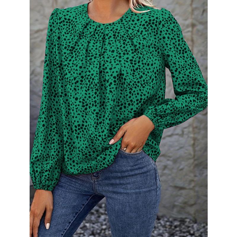 Женская шифоновая рубашка с длинными рукавами и леопардовым принтом, осенние новые свободные ажурные пуловеры