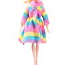 Plush Clothing Accessories Mini Nightgown Party Dressing Long Coat Winter Overcoat