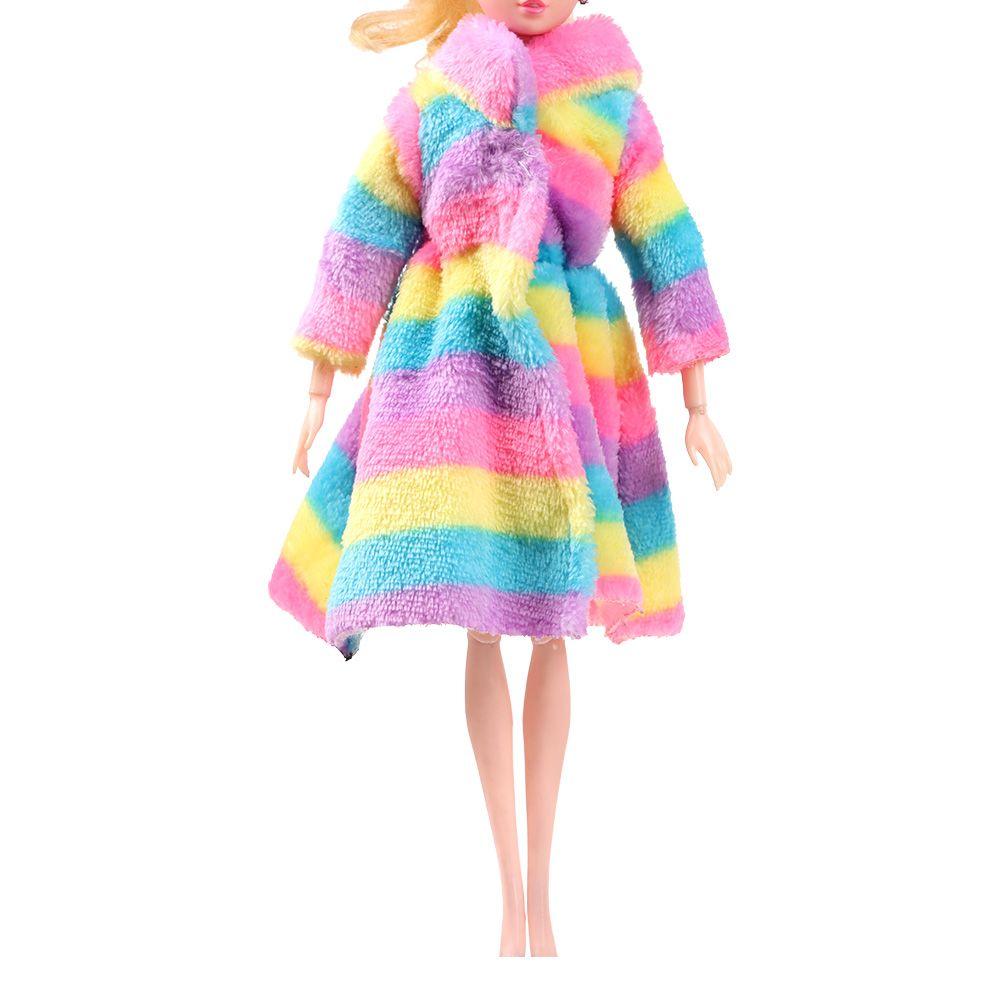 Plush Clothing Accessories Mini Nightgown Party Dressing Long Coat Winter Overcoat