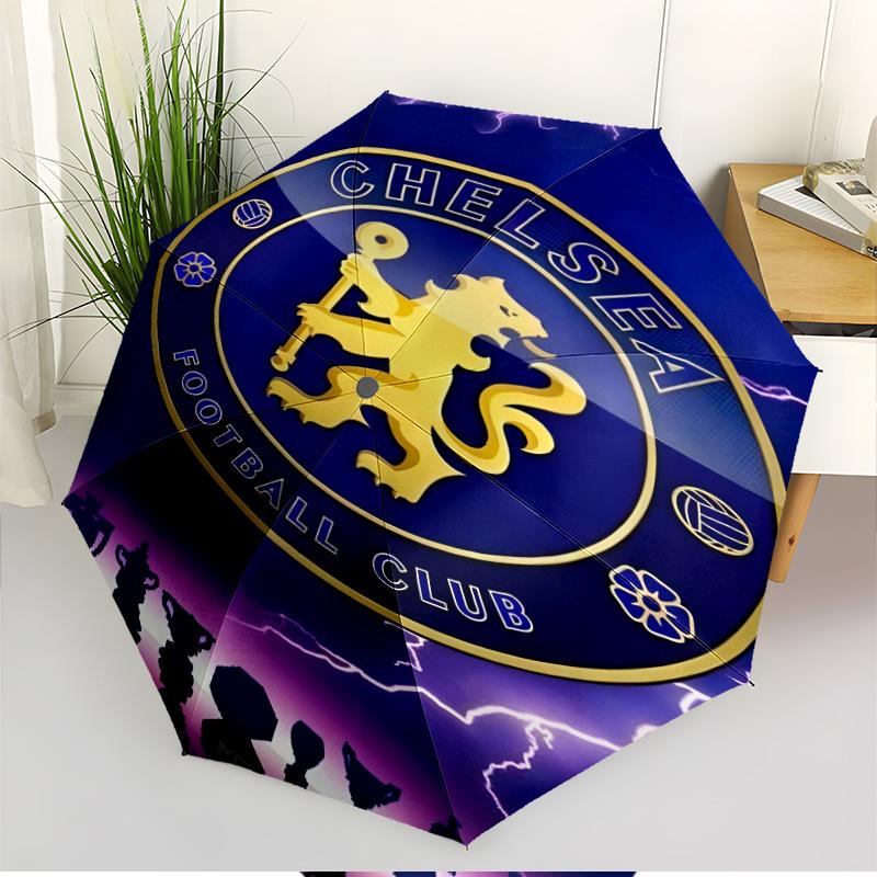 Автоматический складной зонт Chelsea F.C. с принтом, портативный, для улицы, поездок на работу, походов, идеальный подарок на день рождения