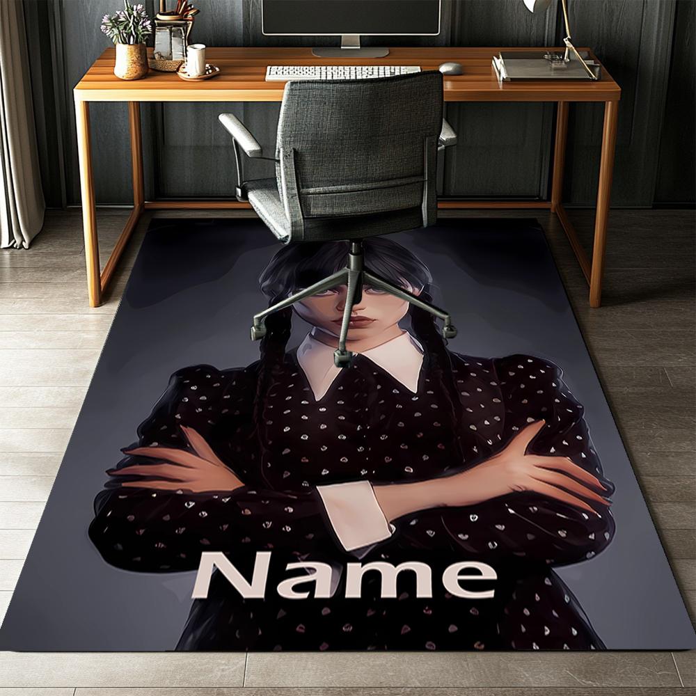Custom Name Wednesday Printed Carpet,Rug for Office Chair Living Room Bedroom Kitchen Room Decor Gifts.