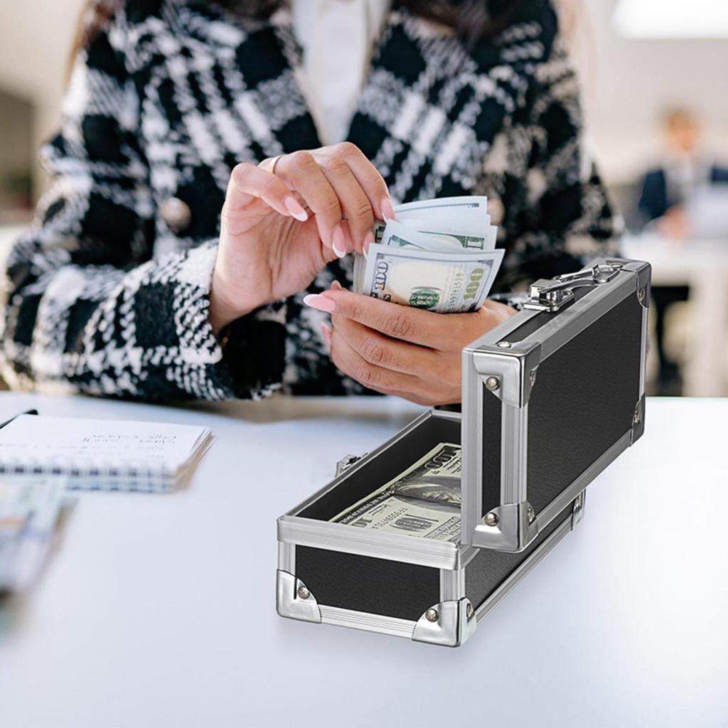 Портативный инструмент Алюминиевый ящик Маленький размер Ударопрочный Ящик для украшений Контейнер для денег Жесткий кейс Хранение оборудования Специальный ящик для инструментов