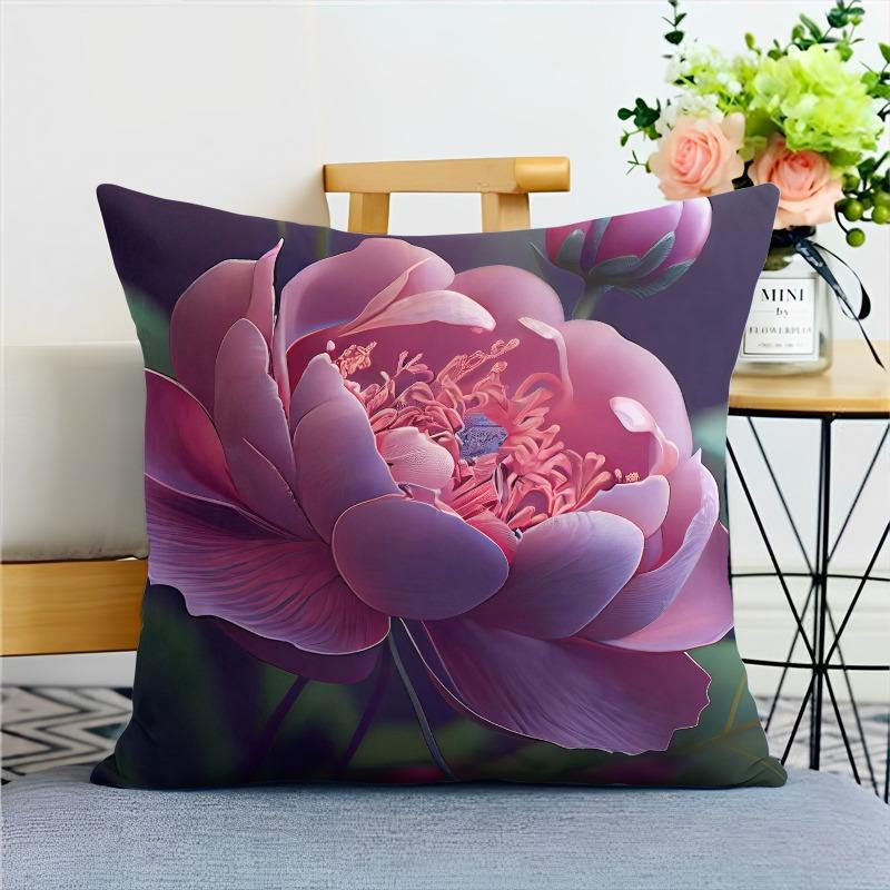 Наволочка с изображением пиона в китайском стиле для украшения общежития, офиса, гостиной, дома