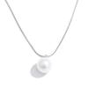 Yhpup Stainless Steel Simulated Pearls Round Pendant Necklace for Women Korean Style Elegant Chic Daily Simple Korea Jewelry