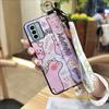 Cartoon Protective Phone Case For Nokia G22 Fashion Design Lanyard Shockproof Phone Holder Back Cover Anti-dust Ring