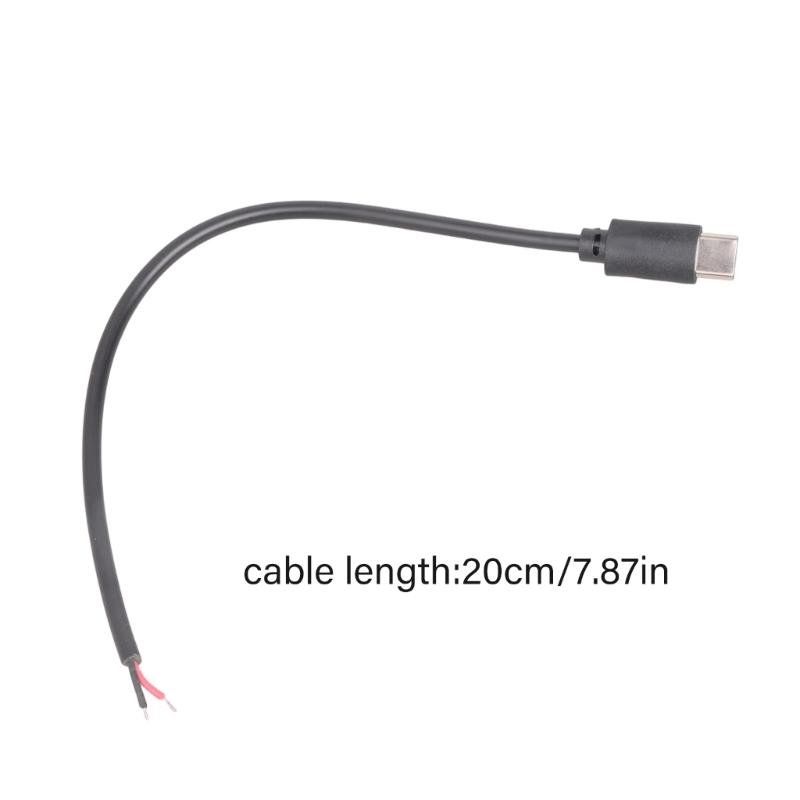 USB C Pigtail Кабель 5 В USB Type C Штекер Папа на 2-контактный Открытый Провод Удлинитель Питания для Замены USB C Оборудования