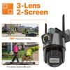LS VISION 5K HD EU WIFI IP Camera 9MP 8X Hybrid Zoom Auto Tracking PTZ Camera Outdoor Three Lens Dual Screen Security Cam 4K Surveillance