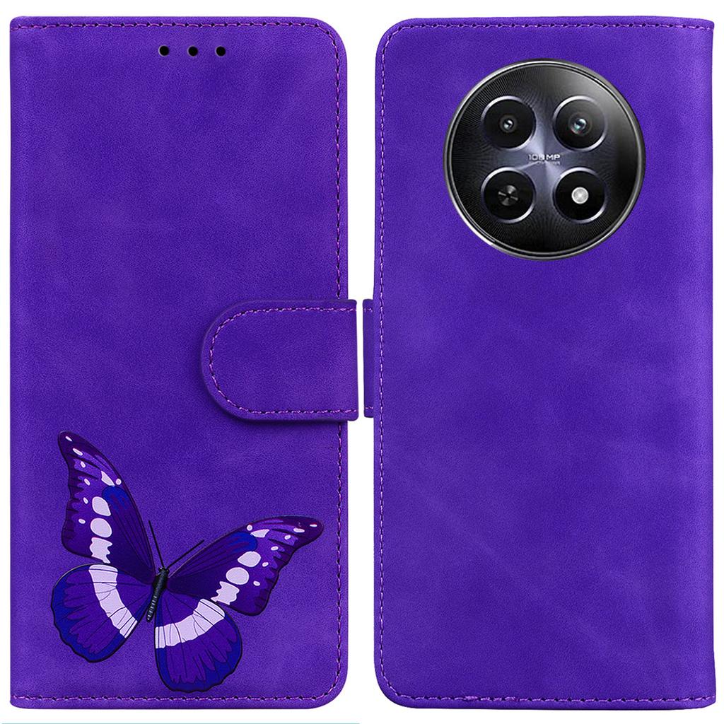 Противоударный чехол для Realme 12 5G/12x 5G, кожаный защитный чехол для телефона с принтом бабочек