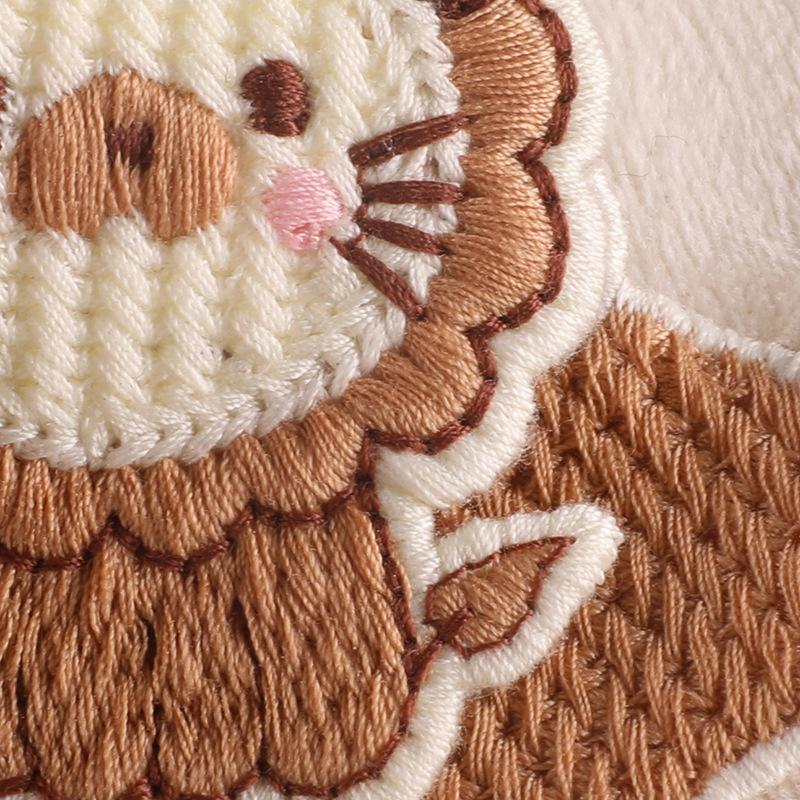 Этикетка с вышивкой Мультяшное животное Кролик Дополнительный ярлык Ручной счет Наклейка-нашивка своими руками Аксессуары для одежды Водорастворимая наклейка с вышивкой