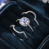 Creative 3Pcs Set Rings Women Wedding Engagement Party Finger Accessories Full Paved Shiny Stone New Trendy Jewelry