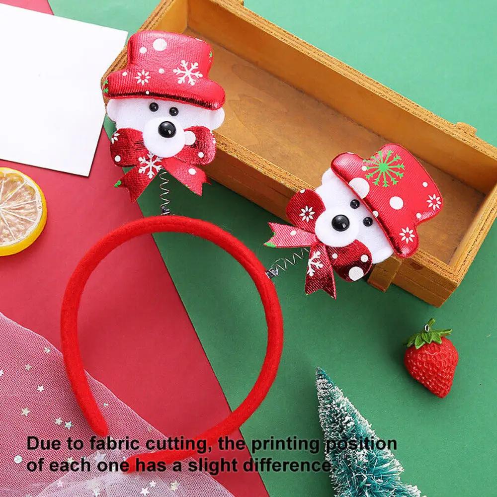 2024 New Year Christmas Hair Bands Cute Deer Horn Santa Claus Tree Headwear Hair Accessories For Xmas Gifts Party Supplies