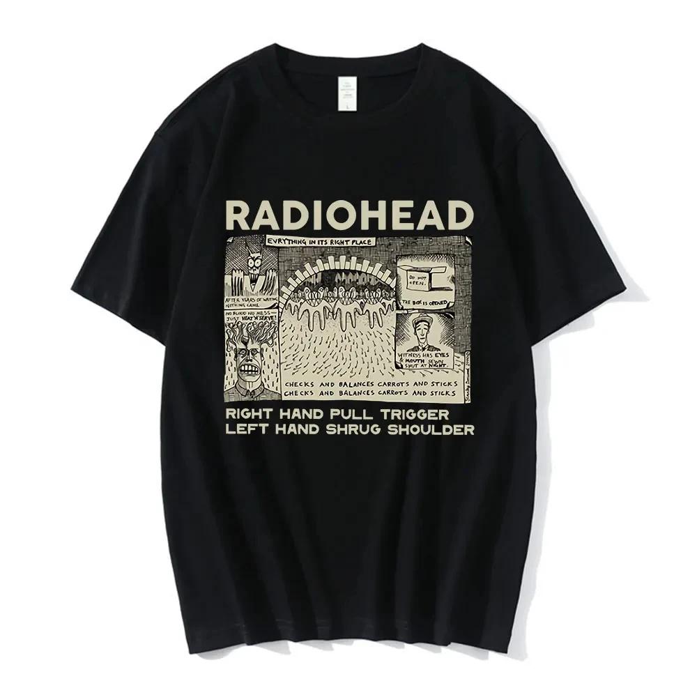 Винтажная Классическая Футболка Radiohead Мужские Футболки Североамериканский Тур Рок Женская Футболка Хип-Хоп Уличный Повседневный Топ Модная Футболка