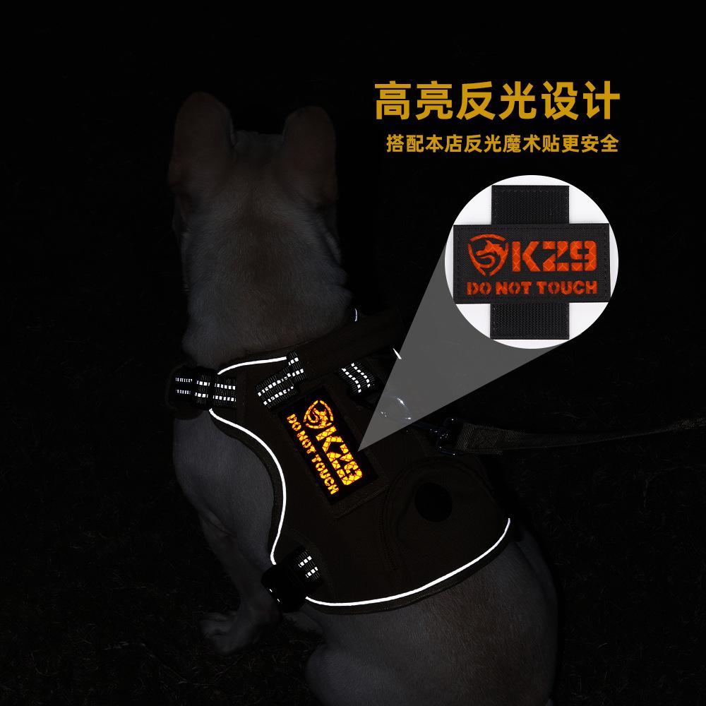 Walking Dog Harnesses with Handle D Ring Outdoor Reflective Dog Harness Vest with Pocket No Pull Adjustable Pet Tactical Vest