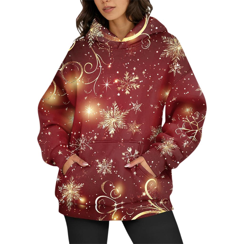 Women's Fashion Daily Versatile Casual Crewneck Sweatshirts Long Sleeve Printed Top Sweatshirts