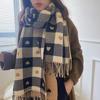 Women's Autumn Winter Warm Comfortable Cashmere-like Scarf Fashion Plaid Shawl All Match Tassel Scarves