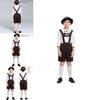 Stylish Children's Oktoberfest Costume Suit For Halloween Cosplay With Hat