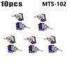 10 шт. Синие мини-переключатели MTS-102 3-контактные SPDT ON-ON 6A 125VAC миниатюрные