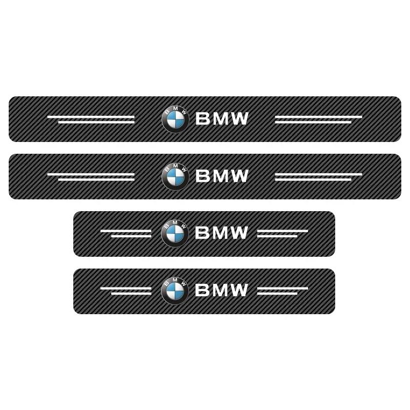 For BMW 4Pcs Carbon Fiber Car Door Sill Protection Sticker Anti-scratch Refit sticker For BMW M E34 E36 E60 E90 E46 E39 E70 F10