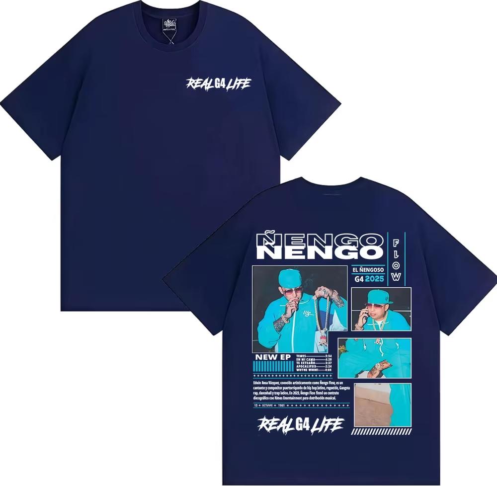 Men's Cotton T-shirt Summer Casual Graphic Tee Short Sleeve Nengo Flow Real G4 Life Album Tour 2025 Merch T-shirts Men Women Fashion R Unisex,gift,Top