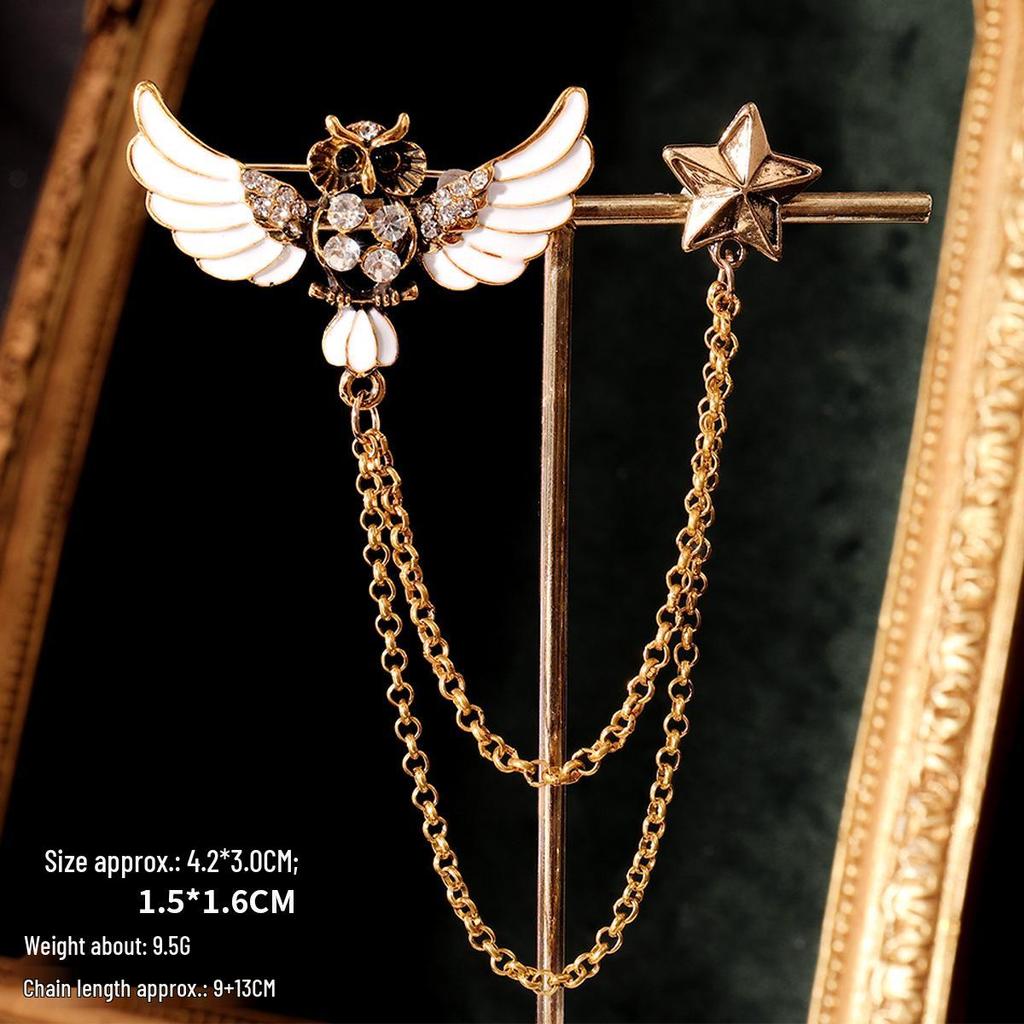 Baroque Rhinestone Pearl Corsage Necklace Brooch - Retro British Court Suit Accessory