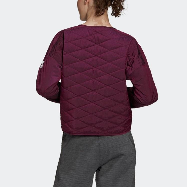 Adidas ZNE Стеганая куртка Повседневная спортивная верхняя одежда Женская верхняя одежда Бордовый FS2434