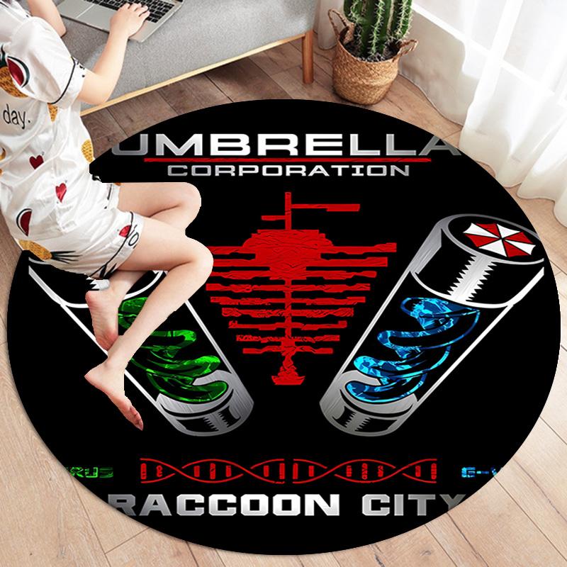 Resident Evil Round Area Rug Carpet Rug For Living Room Bedroom Sofa Playroom Decor Nonslip Floor Mat