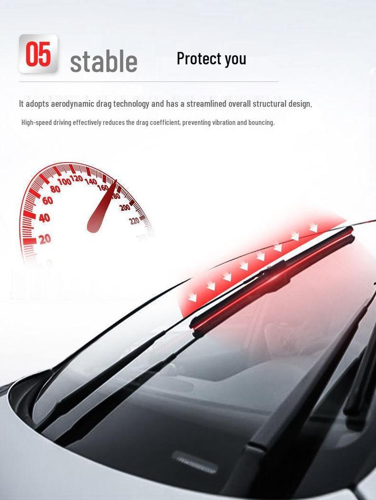 Premium Frameless Wiper Blades for Geely China Dragon, Front Windshield, Fits New & Old Models