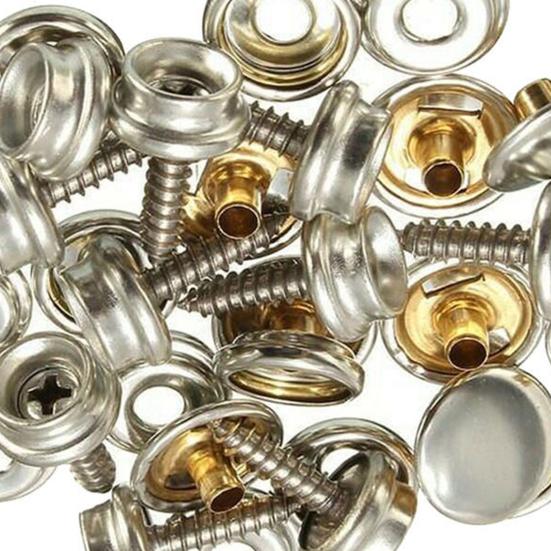 10Set/Bag Snap Fastener Multiple Use Rust-proof Metal 15mm Pop Studs Heavy Duty Press Button for Boat Covers