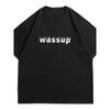 Wassup Heods Short-Sleeved T-Shirt for Men, Flame Trendy Brand, 2022 Summer Casual Top, Couple's National Trendy Brand Heavyweight