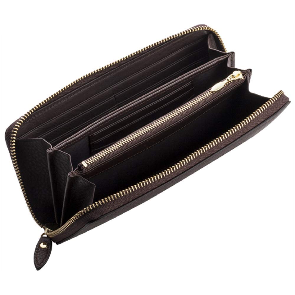 Bralio Minerva Кошелек для купюр с длинным клапаном и круглой молнией, Шоколадный, 111-20