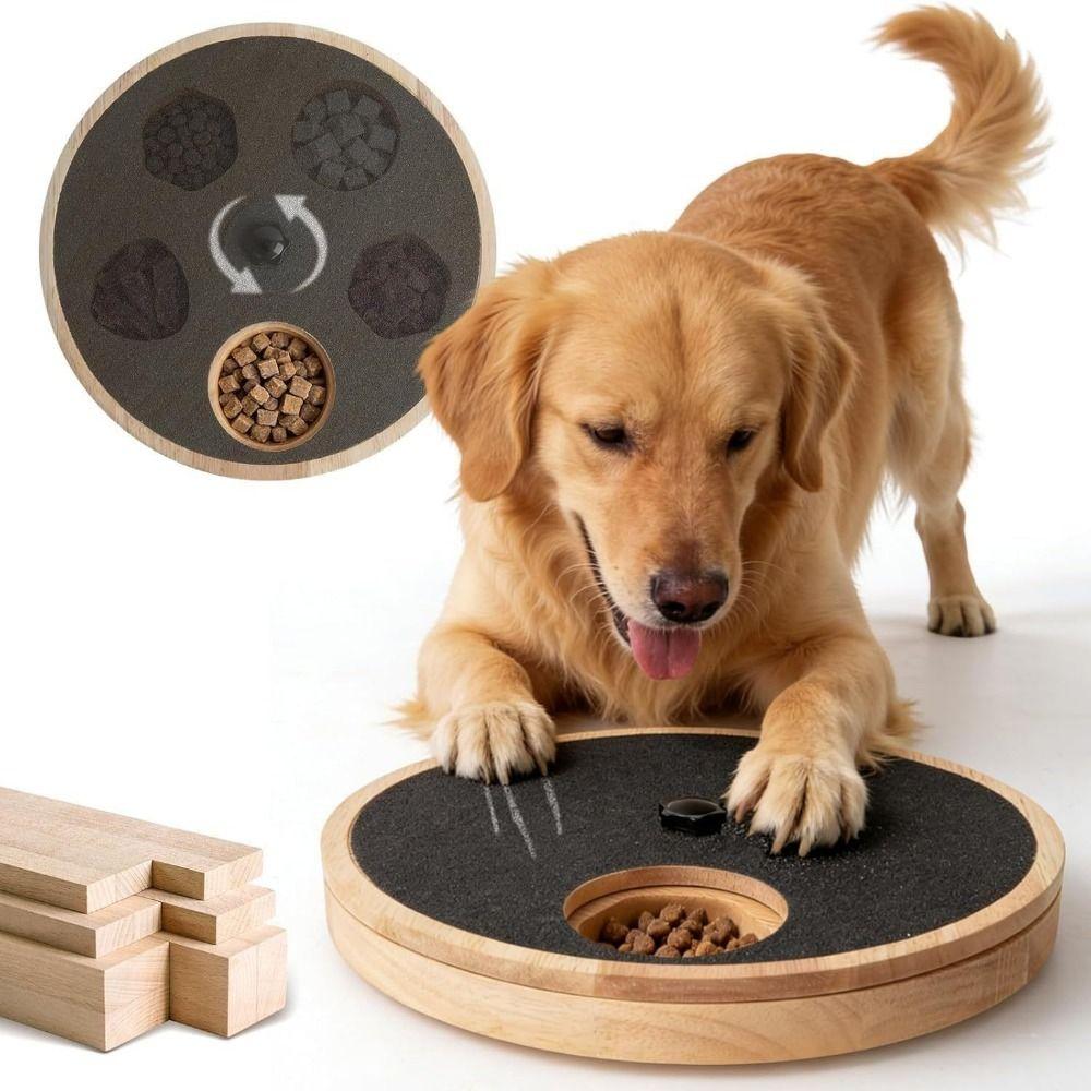 Solid Wood Nail Scratch Pad Rotating Dog Nail File Toy Dog Nail Grinding Pad Pet Grooming