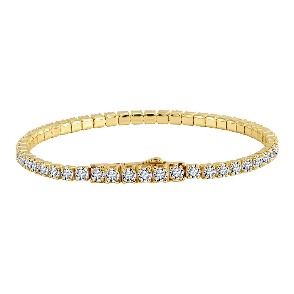 ORSA JEWELS Оригинальный браслет-теннис из стерлингового серебра 925 пробы Модный браслет с прозрачным цирконием 2 мм 3 мм 4A Ювелирные изделия для женщин SB225