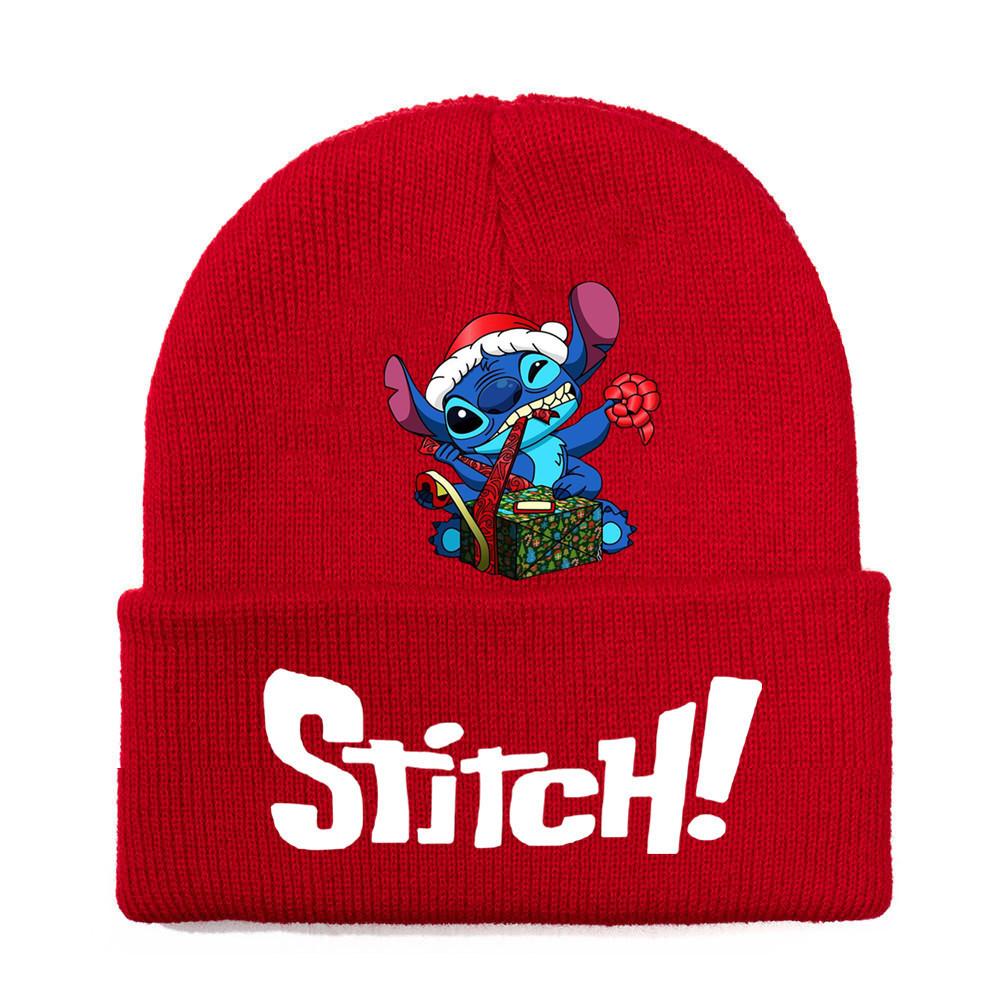 Disney Stitch Knit Beanie Winter Hat With Rolled Brim For Christmas Gifts Adults