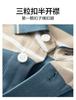 Father's outfit men's short sleeved polo shirt striped lapel T-shirt with mulberry silk