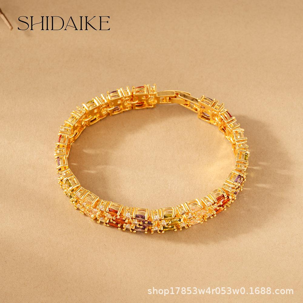Самый продаваемый в Европе, Америке, на Ближнем Востоке производитель ювелирных браслетов с инкрустацией цирконами цвета TK, атмосферный браслет с прямыми волосами, модный, высокий