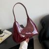 Модная сумка-подмышка из лакированной кожи для женщин, модная однотонная сумка-тоут на плечо