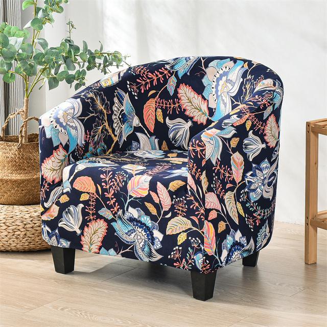 Чехол на кресло для ванны с цветочным рисунком, чехол для одноместного дивана из спандекса, Чехлы для дивана в богемном стиле, эластичные чехлы для отеля, гостиной
