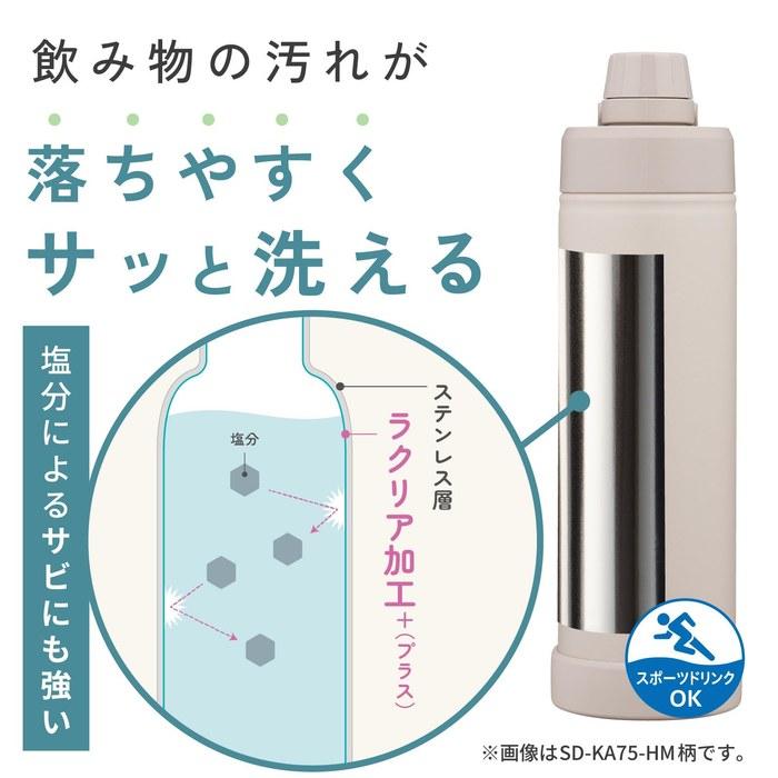 Zojirushi Water Bottle 1.0L [Quick Hydration] Dishwasher Safe Seamless Lid Washable 3 Parts with Handle Cold Retention Cool Bottle Charcoal