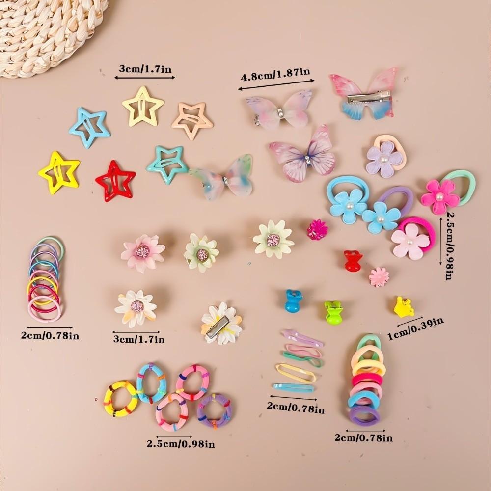 Elastic Hair Clips Set Lightweight Bow Barrettes New Girls Hair Accessories Set Kids Hair Styling