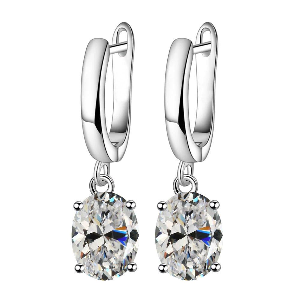 Серьги NeeTim 2ct Moissanite, 100% стерлинговое серебро S925, оригинальные серьги-подвески, свадебные украшения для невесты с сертификатом для женщин