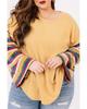 Azura Exchange Striped Bell Sleeve Plus Size Top