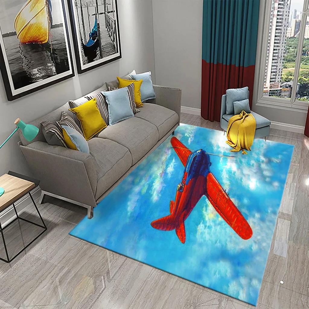 3D Красочный Ковер-картина маслом с самолетом для декора гостиной, спальни, коврики для ванной, кухни, нескользящий коврик для пола, ковры для домашнего декора