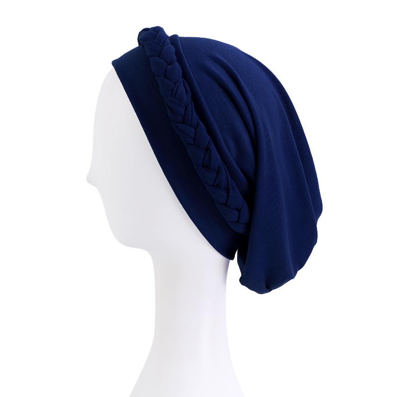European And American Solid Color Elastic Ethnic Style Bag Head Cap, Twist Braid Chemotherapy Cap, Confinement Cap Jdt-429C